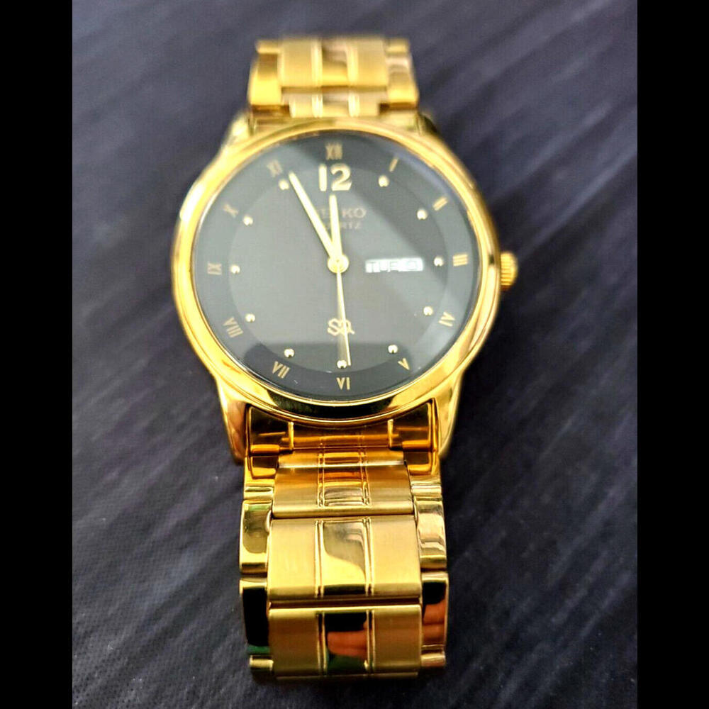 SQ23 Gold Black‎ Dial New Miyota Mvt & Batt Men's 41mm Watch - Picture 8 of 12